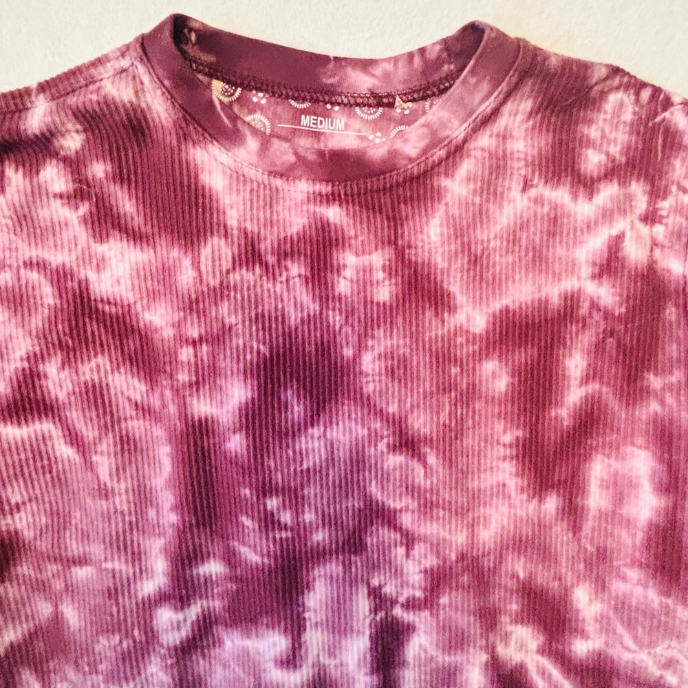 Royce Women's Pink Tie-Dye Long Sleeve Sweatshirts Crop Top Size Medium NWOT - Picture 8 of 8
